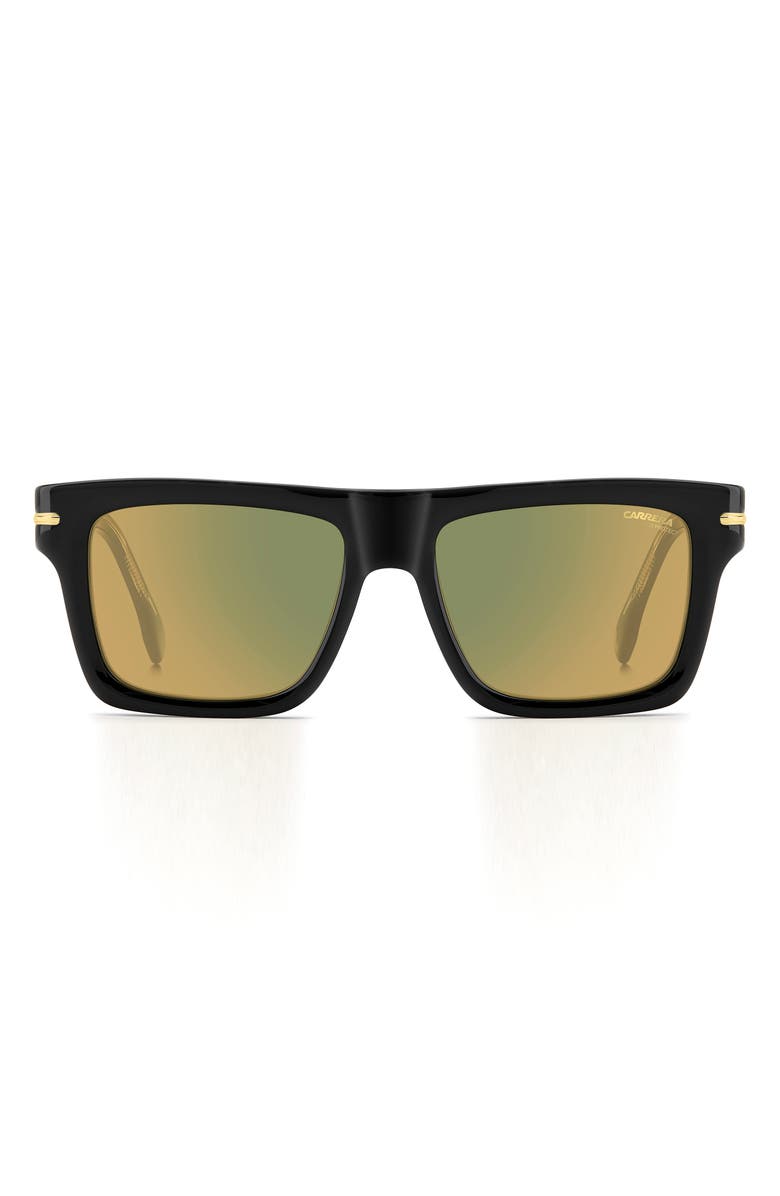 Carrera Eyewear 54mm Rectangular Sunglasses, Main, color, Black Yellow