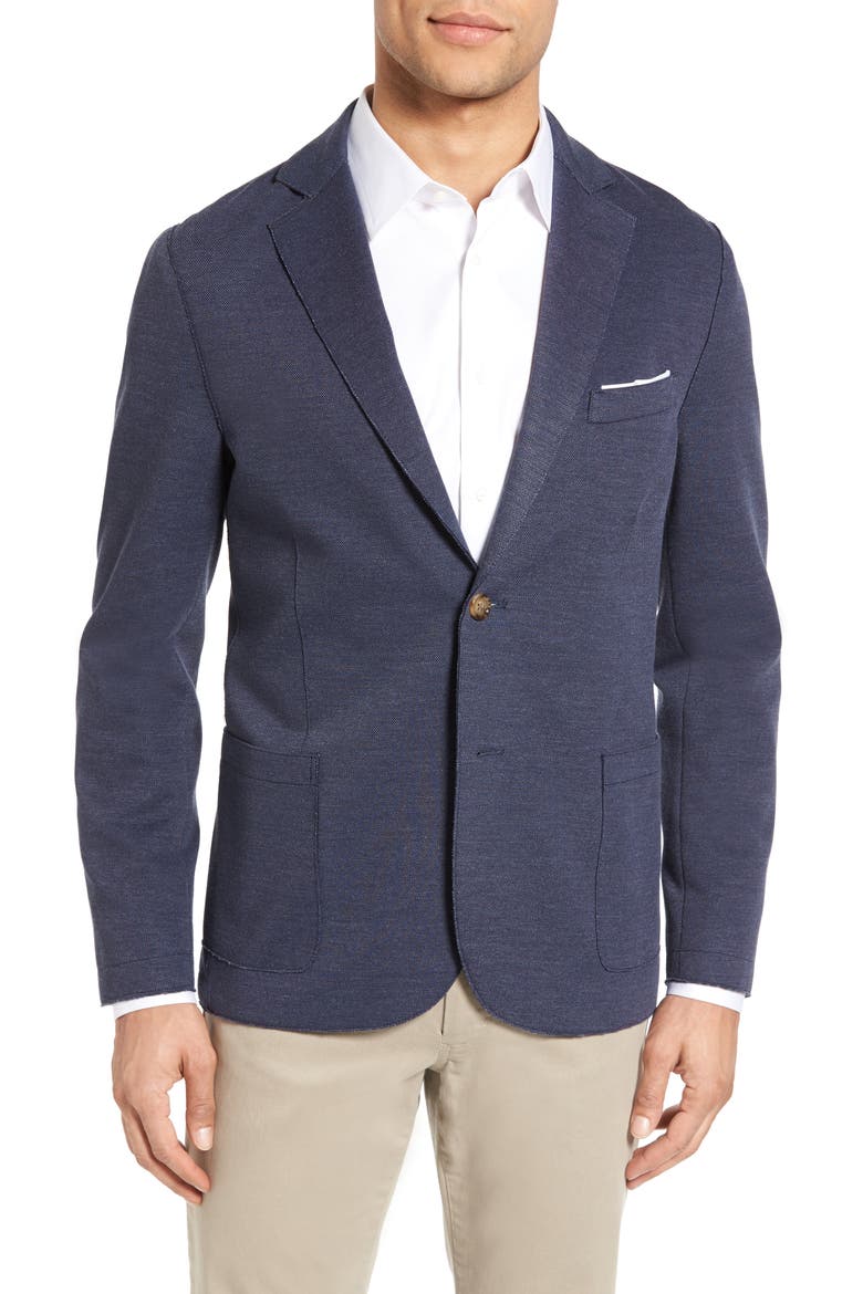 Slim Fit Jersey Sport Coat, Main, color, DENIM