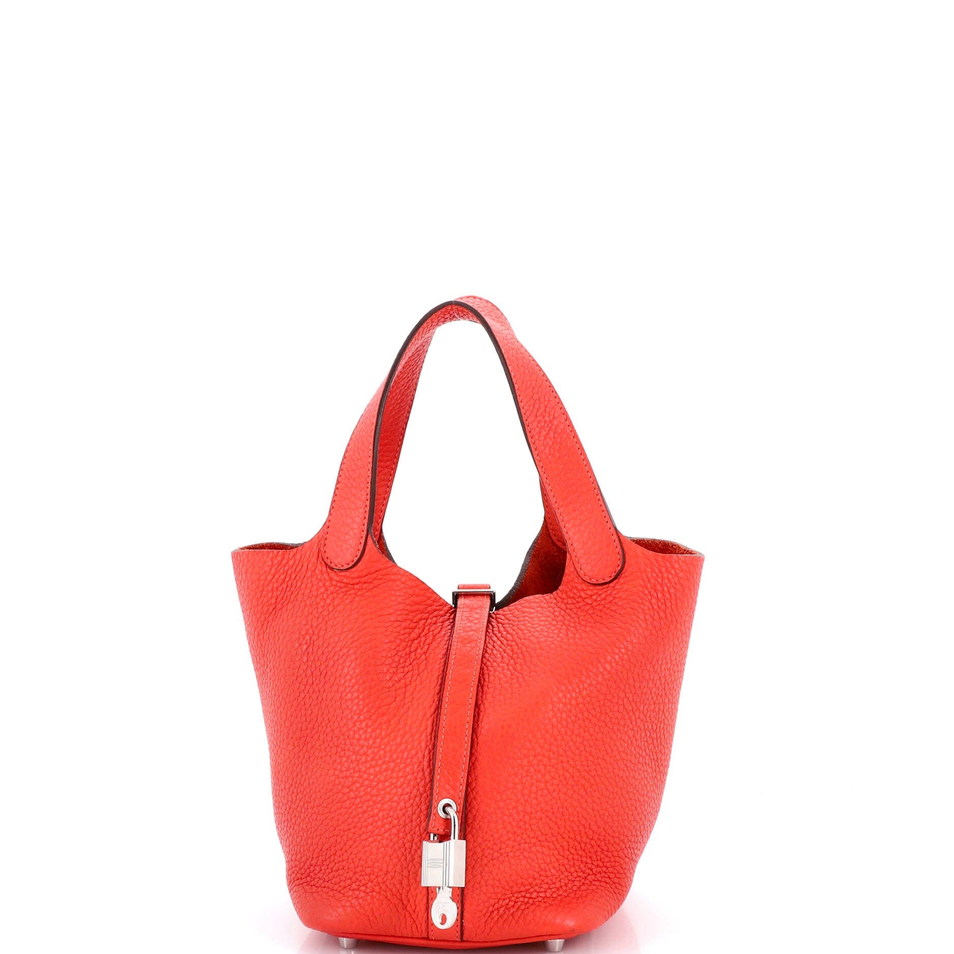 Pre-Owned Hermes Picotin Lock Bag Clemence PM, Main, color, Rouge Pivoine