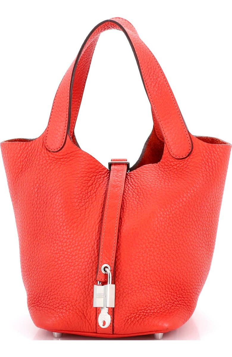 Pre-Owned Hermes Picotin Lock Bag Clemence PM, Main, color, Rouge Pivoine
