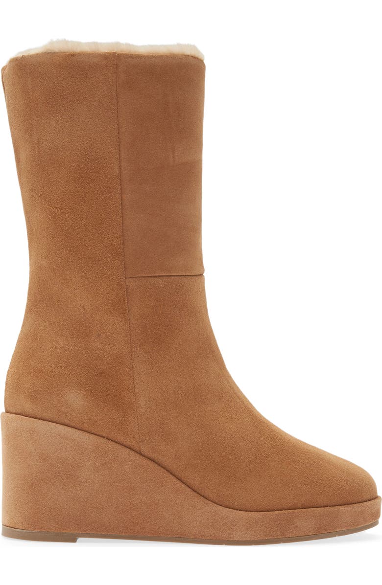 Aquatalia Imperia Faux Fur Lined Wedge Bootie, Alternate, color,