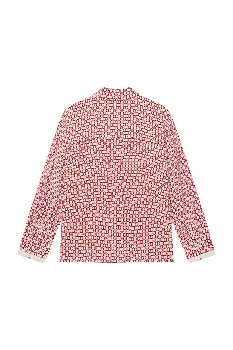 Geo Print Classic Shirt, Alternate, color, Red