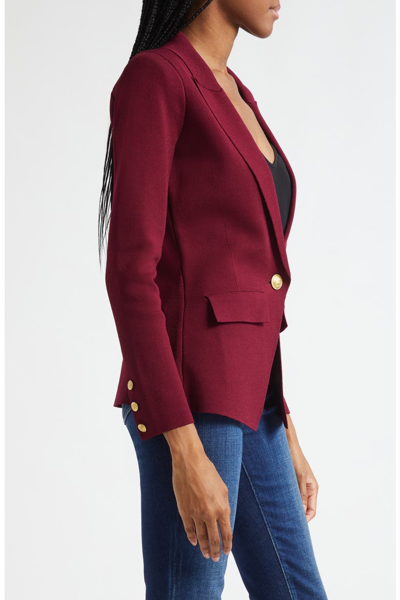 Chamberlain Knit Blazer, Alternate, color, DARK PORT/ GOLD