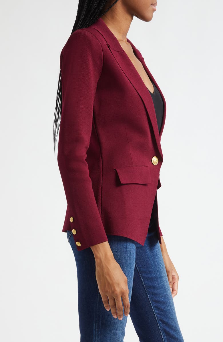 L
AGENCE Chamberlain Knit Blazer, Alternate, color, Dark Port/ Gold