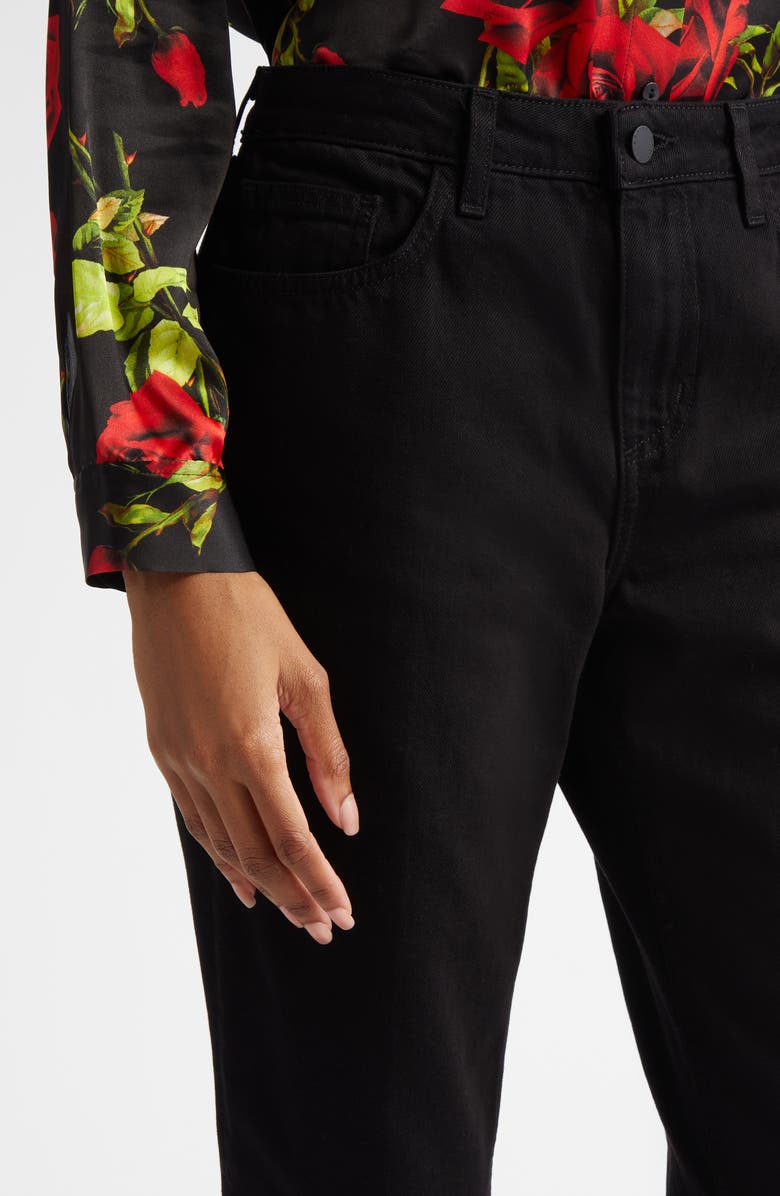 L'AGENCE Milana Stovepipe Ankle Straight Leg Jeans, Alternate, color, Noir