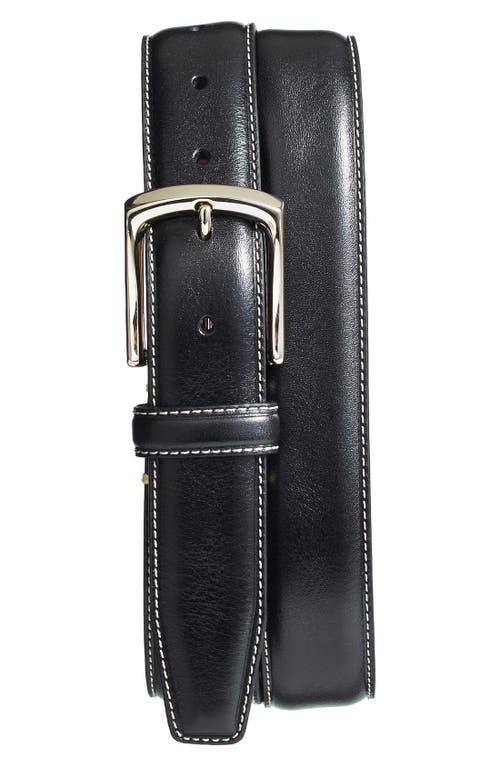 Torino Burnished Leather Belt in Black  product