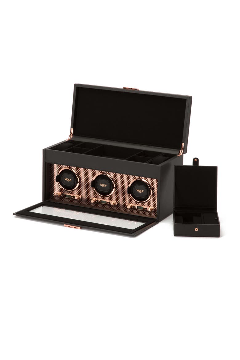 Axis Triple Watch Winder with Storage, Alternate, color, COPPER