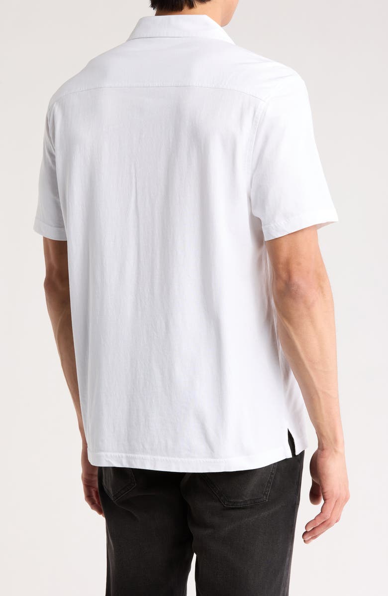 John Varvatos Brewer Organic Cotton Camp Shirt, Alternate, color, White