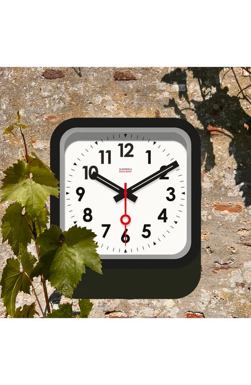 Cloudnola Big Railway Indoor/outdoor Square Clock In Black