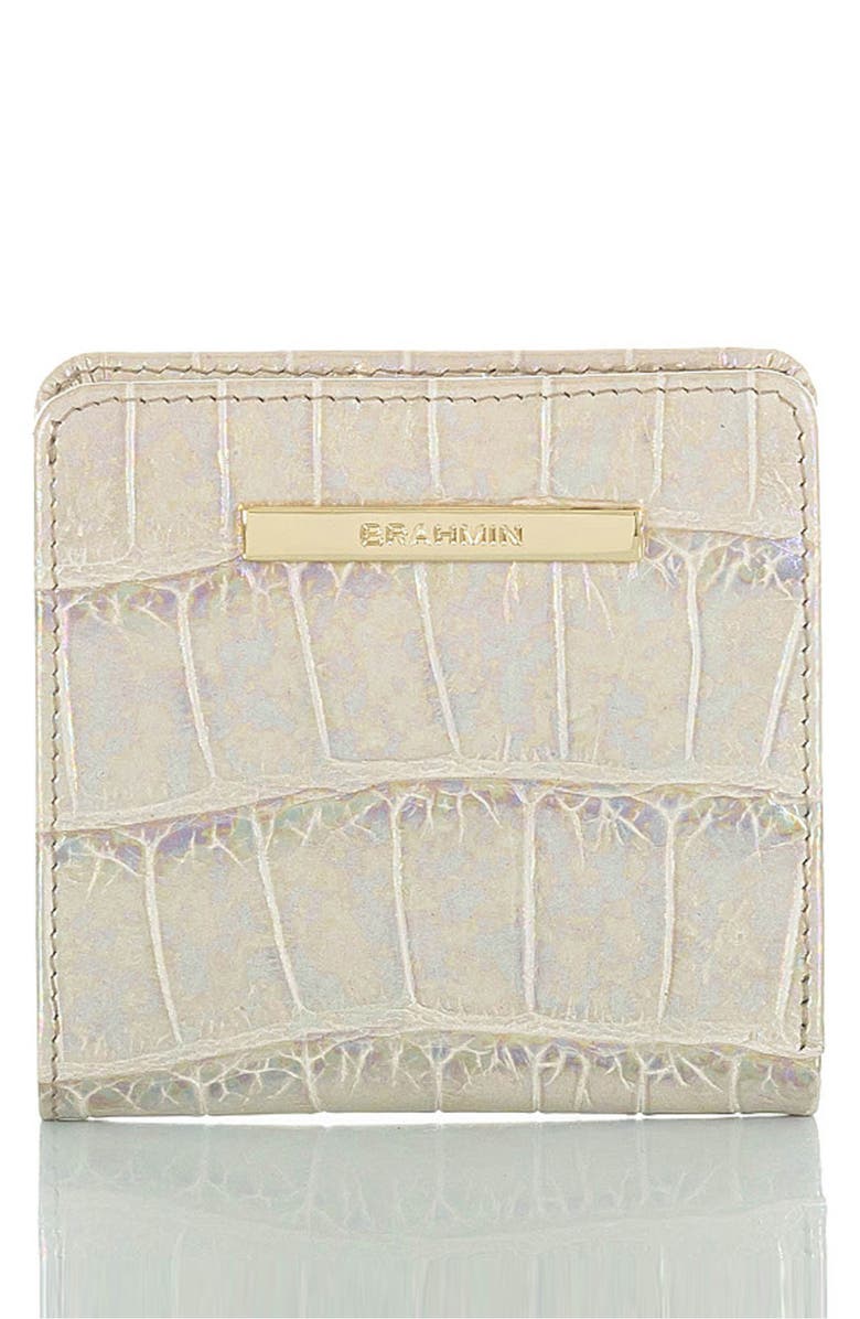 Brahmin Jane Croc Embossed Leather Wallet, Main, color,