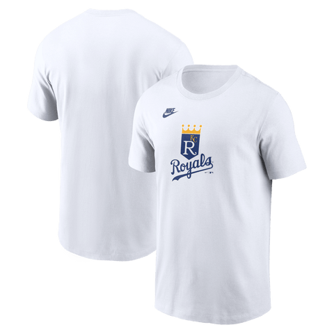 Men's Nike White Kansas City Royals Cooperstown Collection Logo T-Shirt