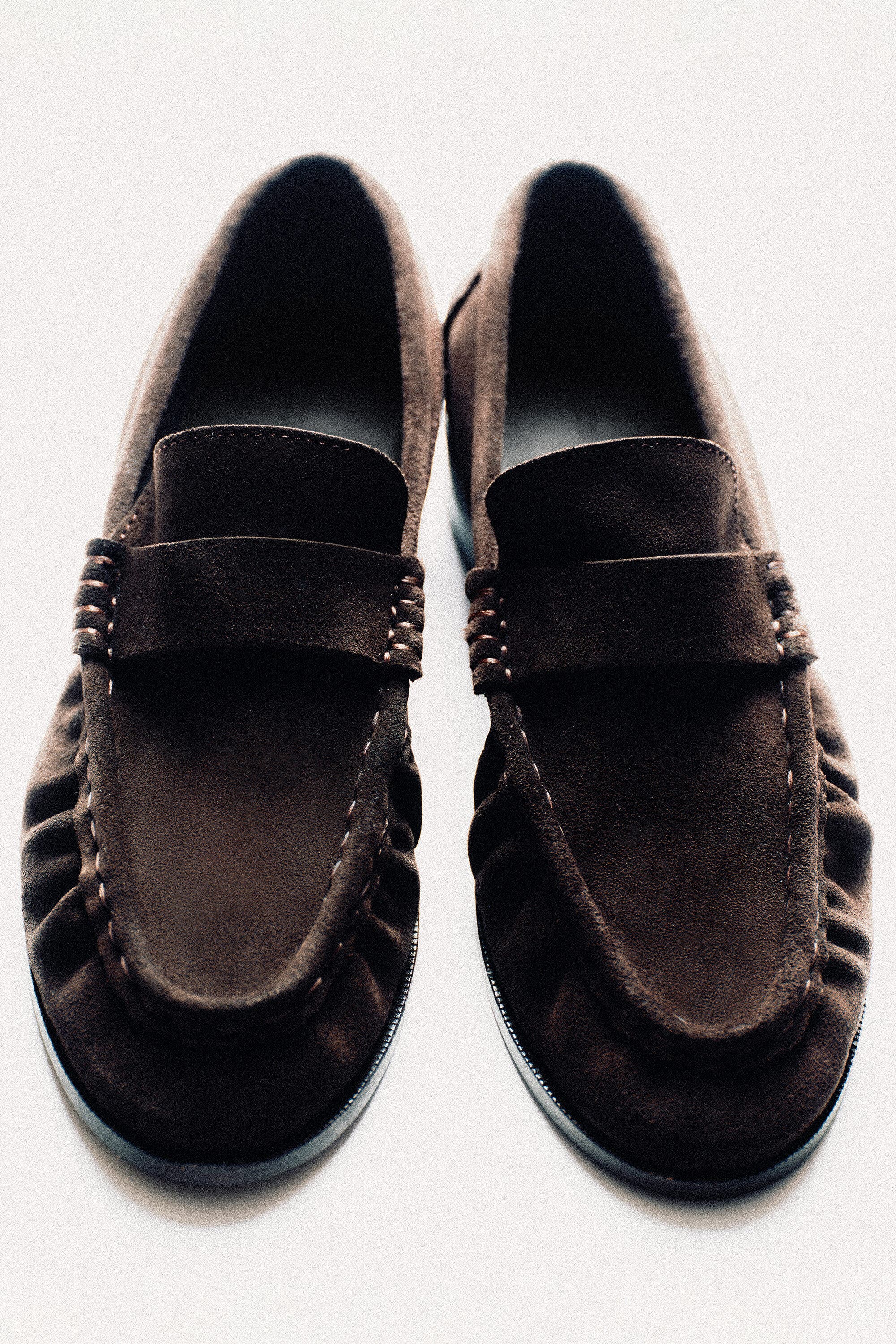 Leather Moccasin Loafers, Alternate, color, BROWN