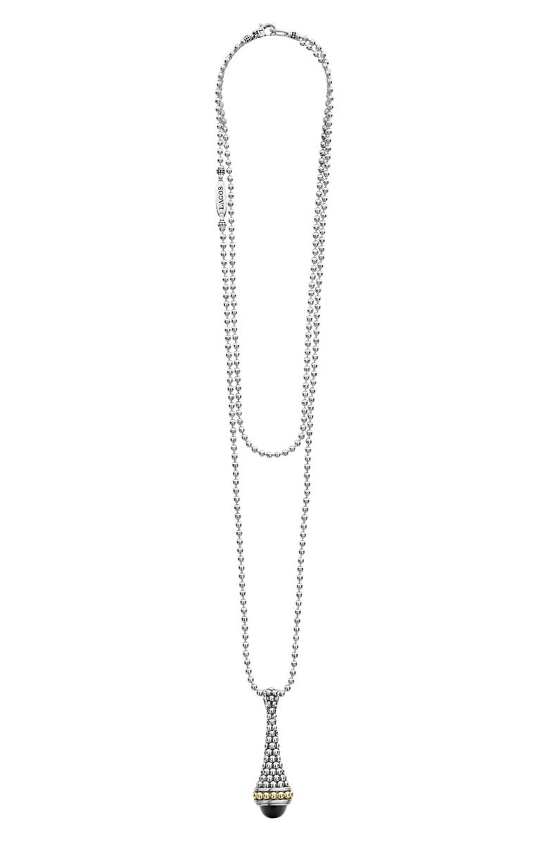 LAGOS Signature Caviar Long Pendant Necklace, Main, color, 
