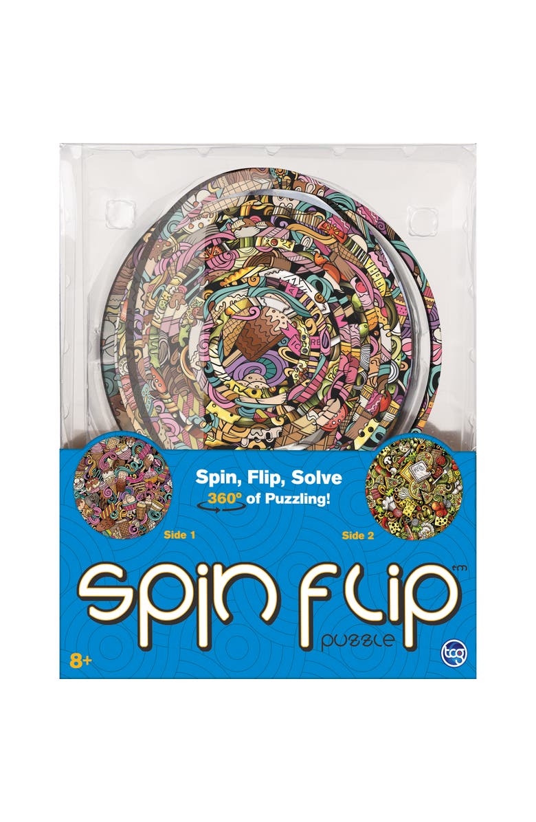 Spin Flip Puzzle Ice Cream & Pizza 2In1 Doublesided Puzzle, Alternate, color, Multicolored