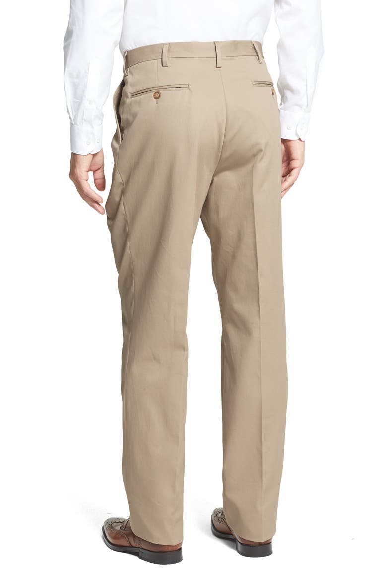 Pleated Classic Fit Cotton Dress Pants, Alternate, color, KHAKI