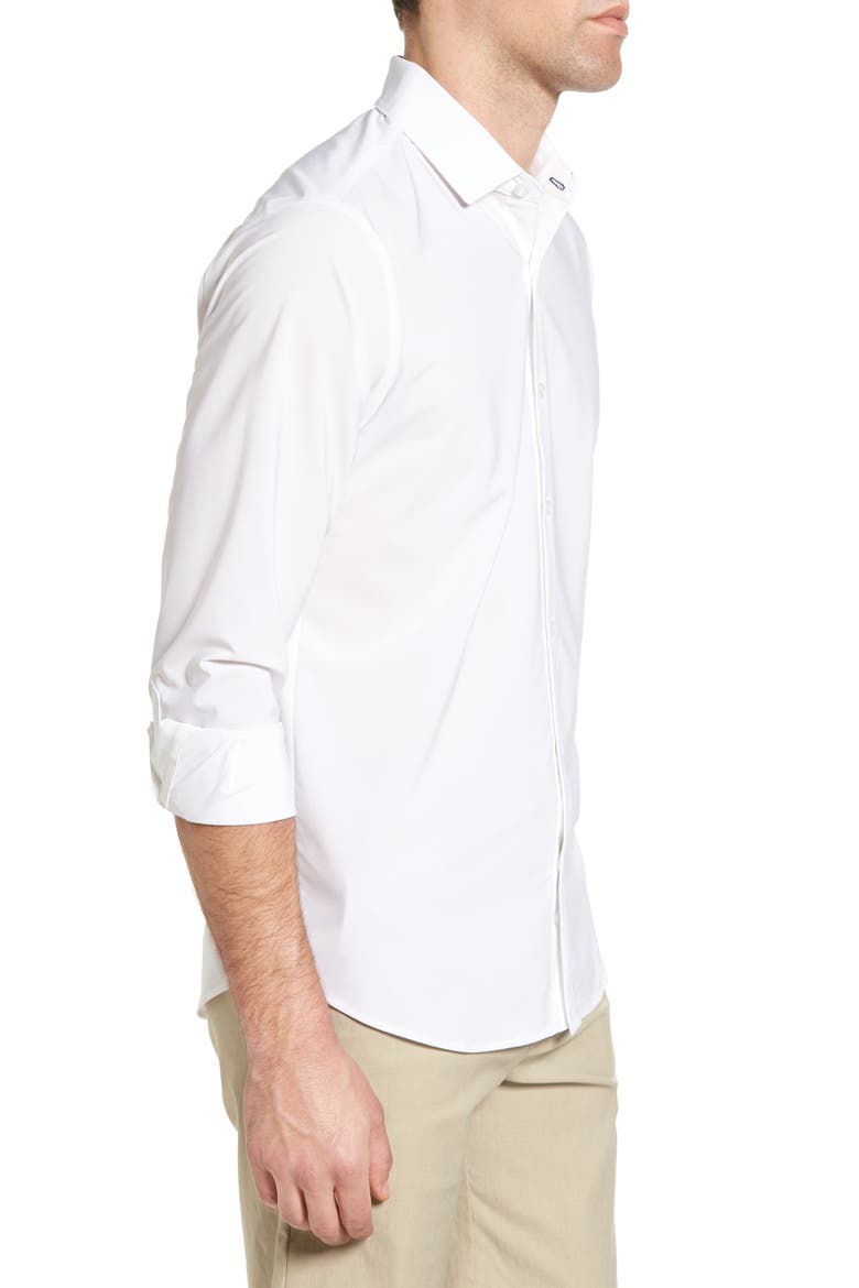 Manhattan Trim Fit Shirt, Alternate, color, WHITE