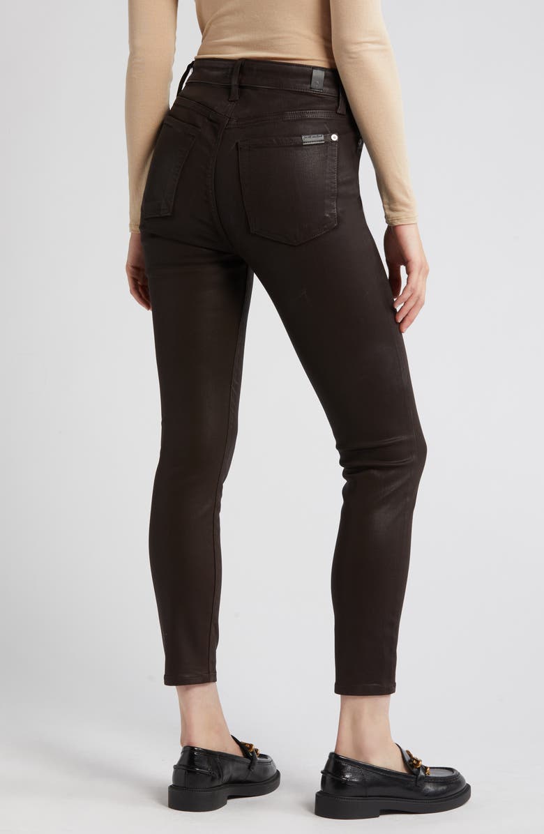 7 For All Mankind Coated High Waist Ankle Skinny Jeans, Alternate, color,