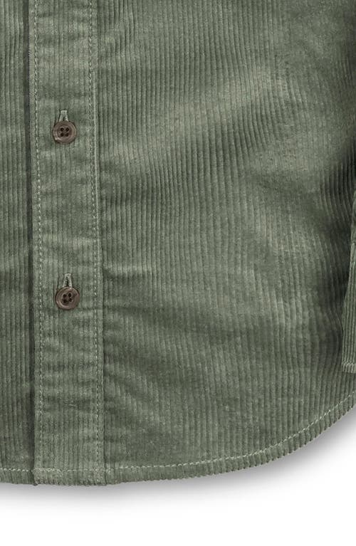 Hope & Henry Kids' Organic Long Sleeve Corduroy Flap Pocket Button Down Shirt In Green