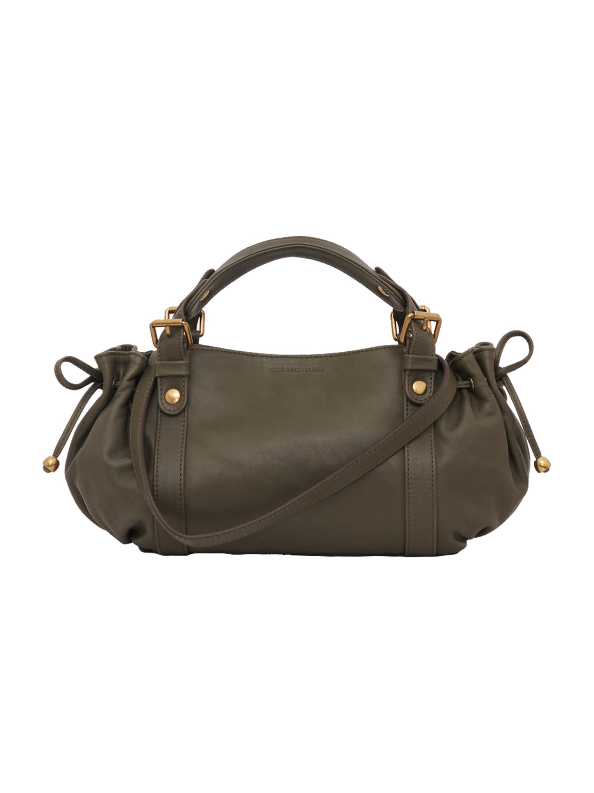 12H Mini Leather Handbag, Main, color, Khaki