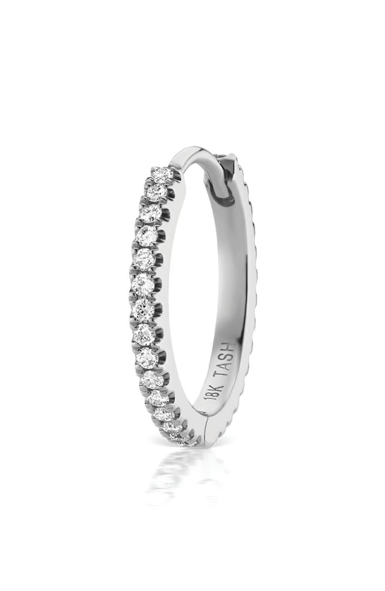 MARIA TASH Diamond Eternity Hoop Earring, Main, color, White Gold
