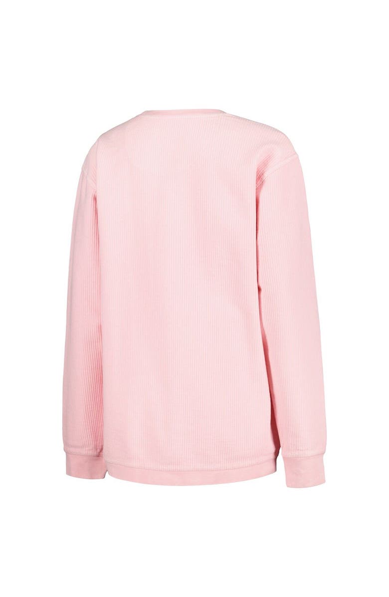 PRESSBOX Women's Pressbox Pink Wisconsin Badgers Comfy Cord Bar Print Pullover Sweatshirt, Alternate, color, Pink