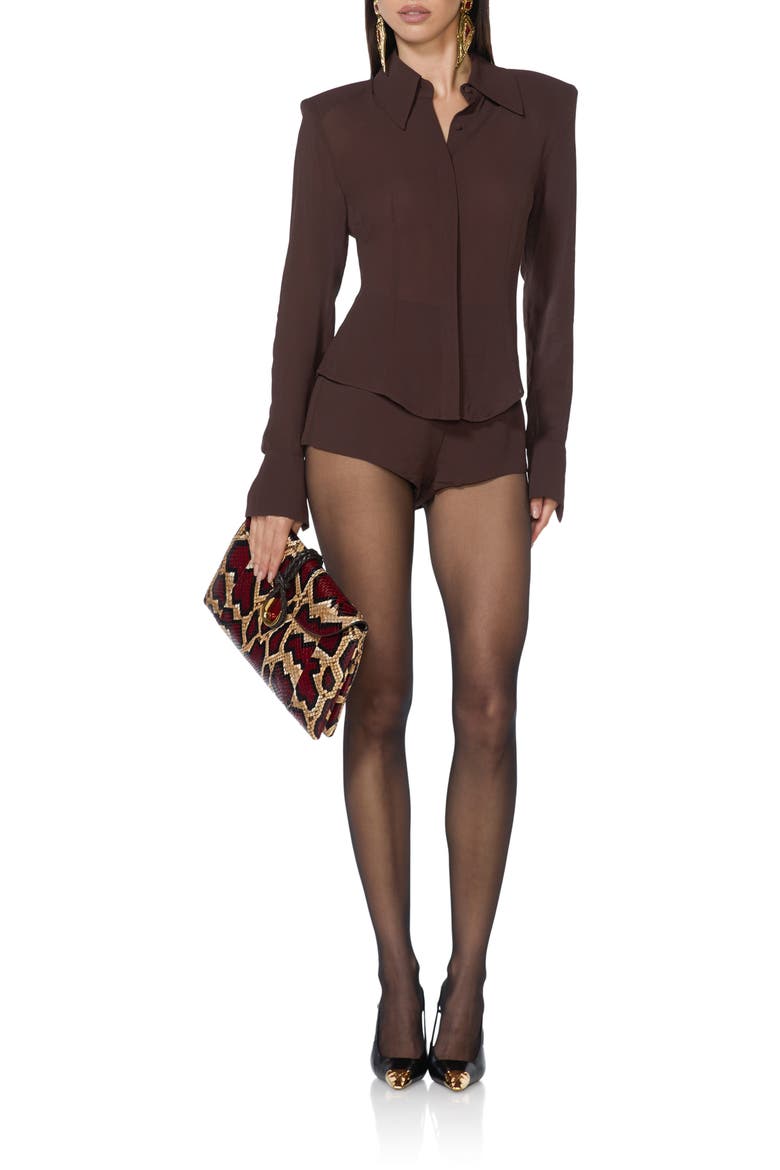 Caroline Long Sleeve Shirt, Alternate, color, ESPRESSO