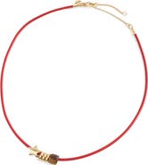 Madewell Semiprecious Charm Leather Choker Necklace