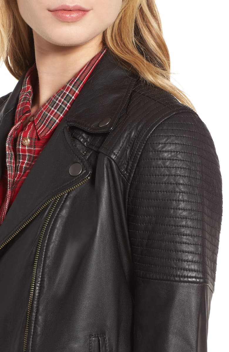 Treasure & Bond Quilted Leather Moto Jacket, Alternate, color, 