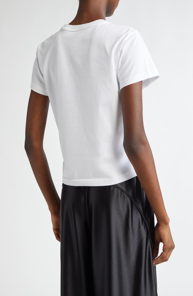 Alexander Wang Puff Logo Shrunken Cotton Jersey T-Shirt, Alternate, color, White