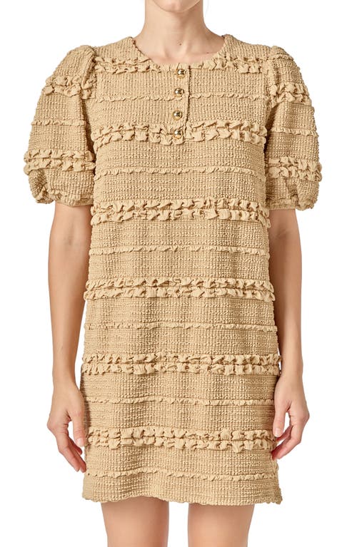 English Factory Smocked Minidress In Brown