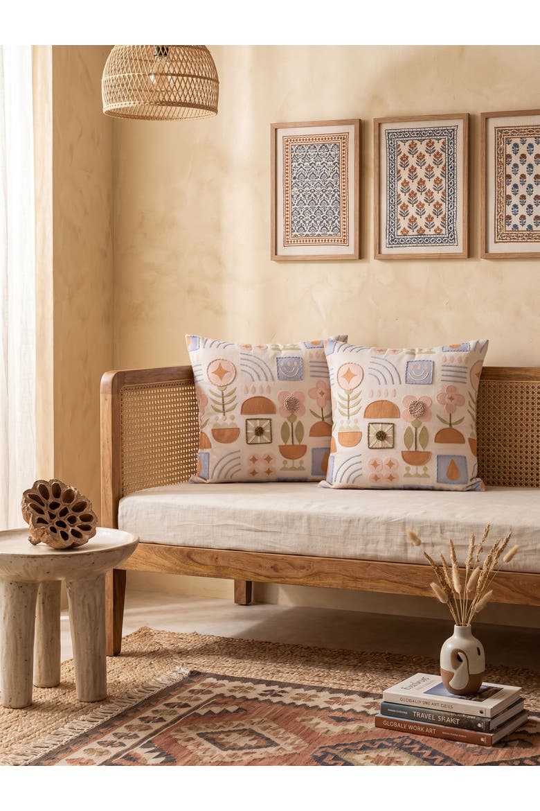 Junia Throw Pillow Cover, Alternate, color, Multicolored