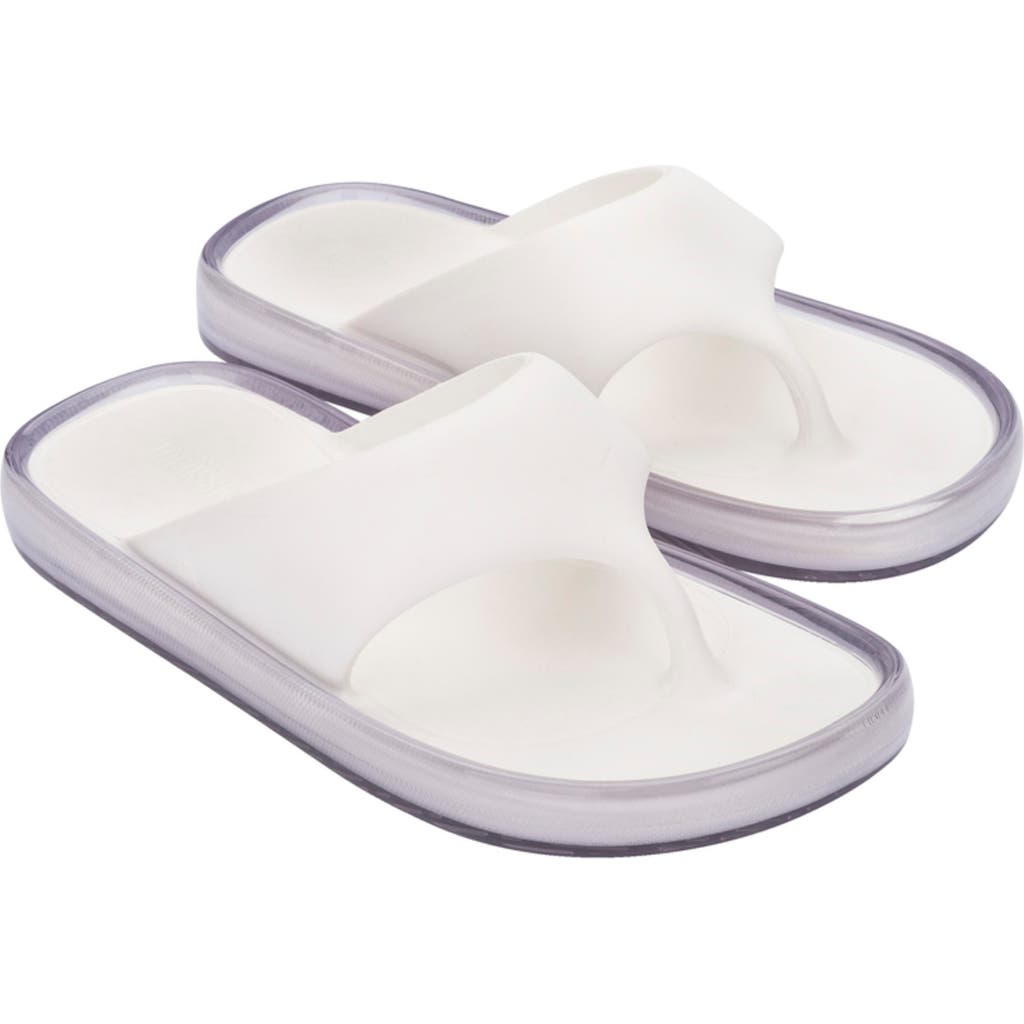 Shop Melissa Float Flip Flop In White/clear