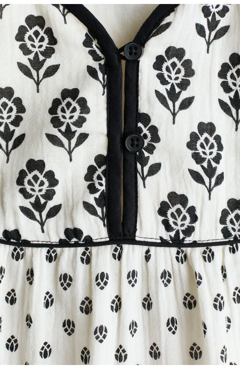 H&M Cotton muslin dress, Alternate, color, Cream/Floral