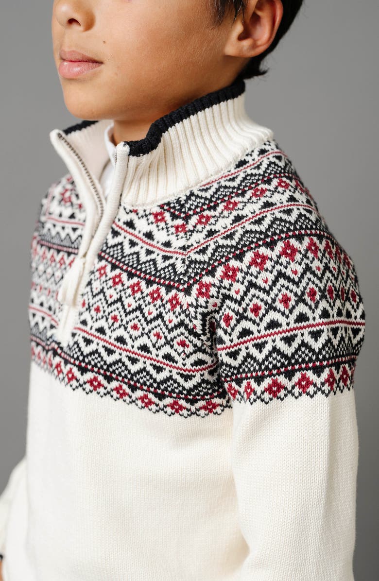 Hope & Henry Baby Boys' Organic Half Zip Ski Sweater, Infant, Alternate, color, Ivory City Fair Isle