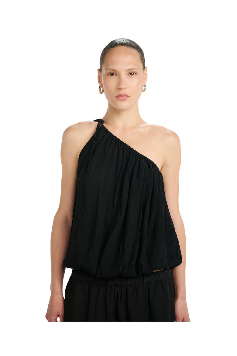 Resort One Shoulder Bubble Top Cover-Up, Main, color, Black