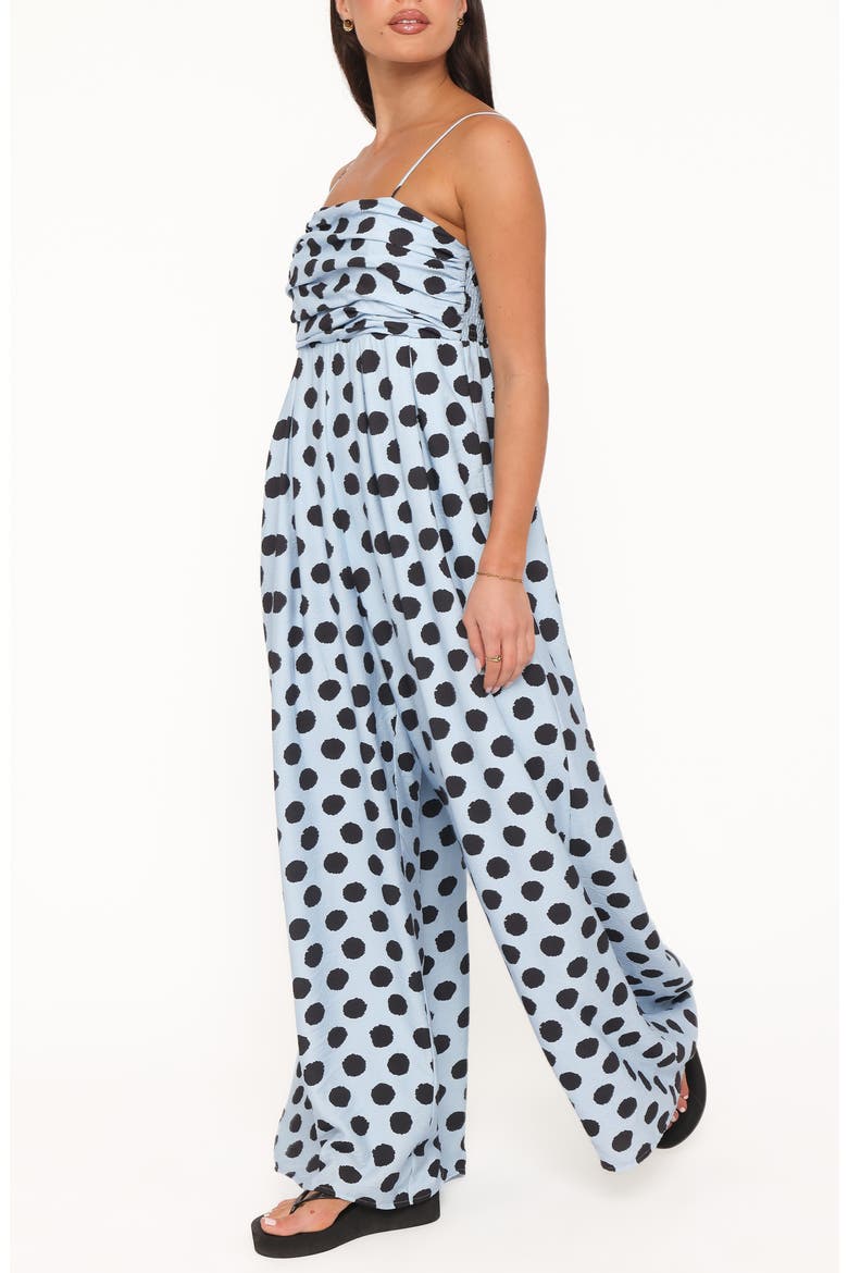 Pricilla Dot Sleeveless Jumpsuit, Alternate, color, BLUE POLKA DOT