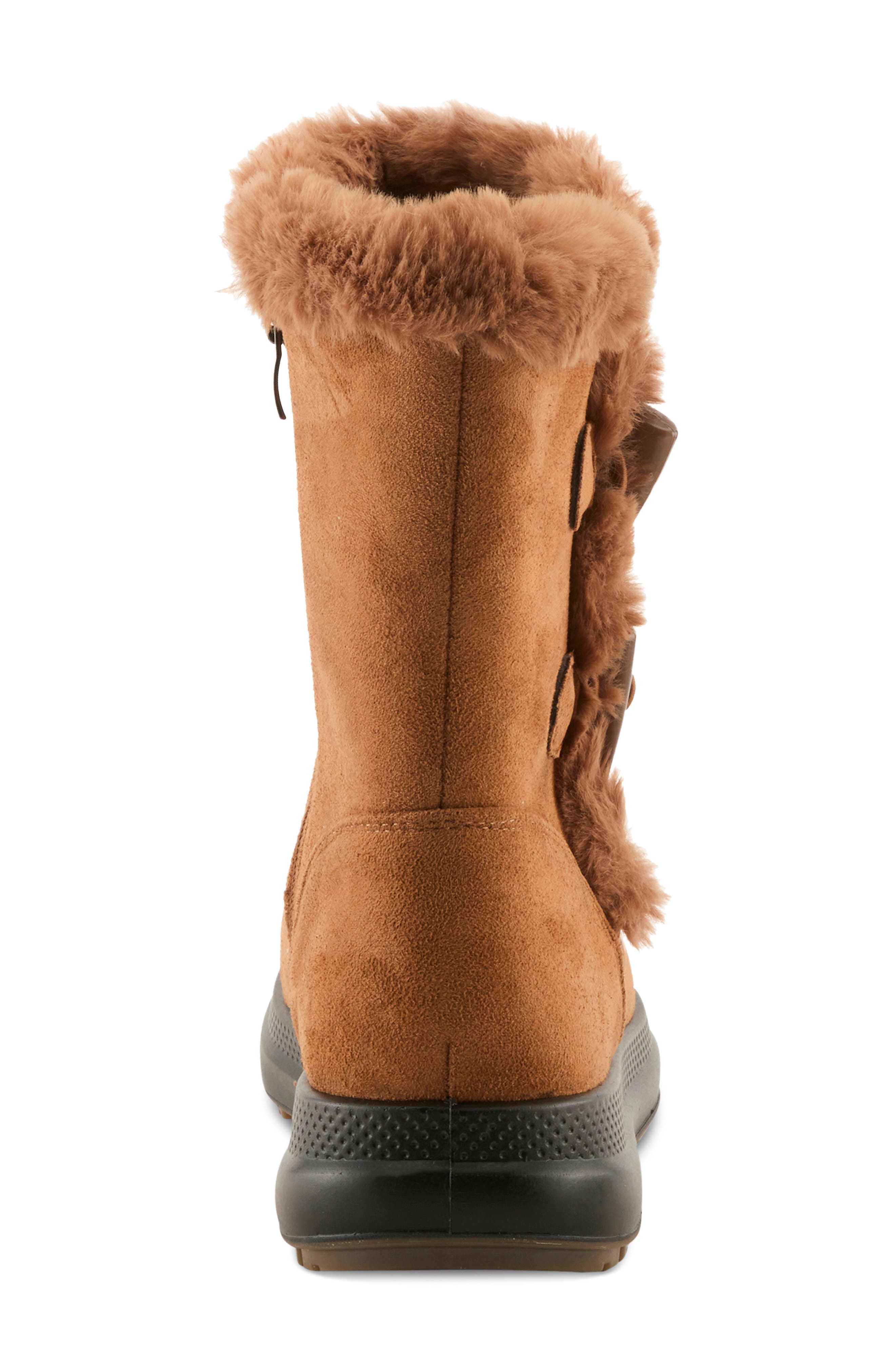 Galoshe Water Resistant Faux Fur Bootie, Alternate, color, CAMEL