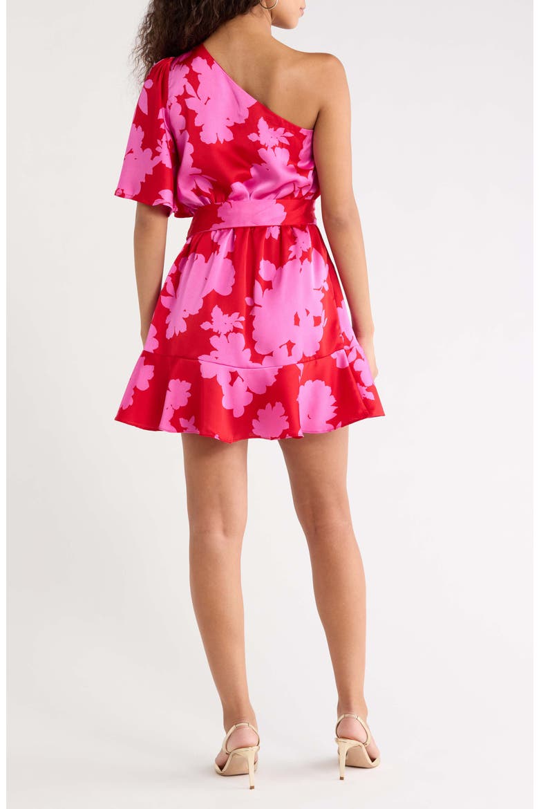 Burning Love One-Shoulder Minidress, Alternate, color, CHERRY-PINK