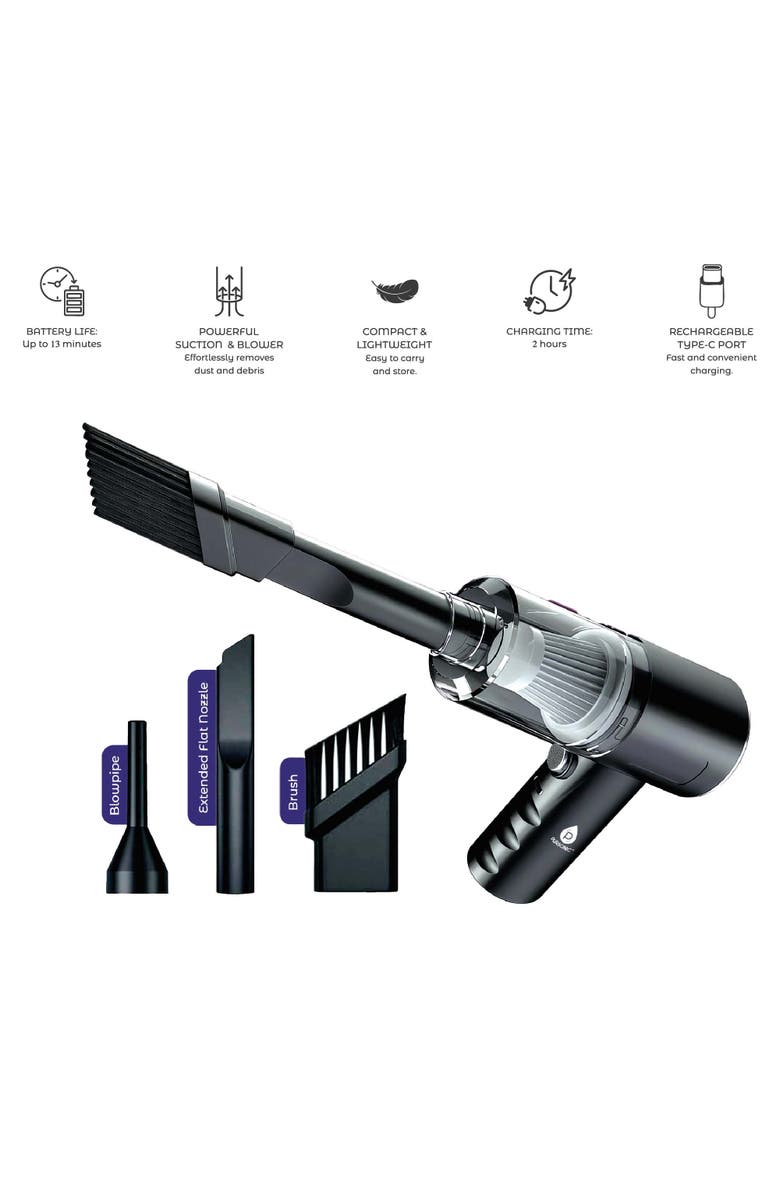 PURSONIC Handy Solutions 16-Piece Tool Kit + Cordless Power Scrubber + 2-in-1 Mini Wireless Vacuum & Air Duster Bundle, Alternate, color, Black