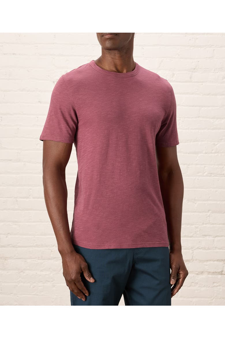 Organic Cotton Featherweight Slub Crew Tee, Main, color, Mauve