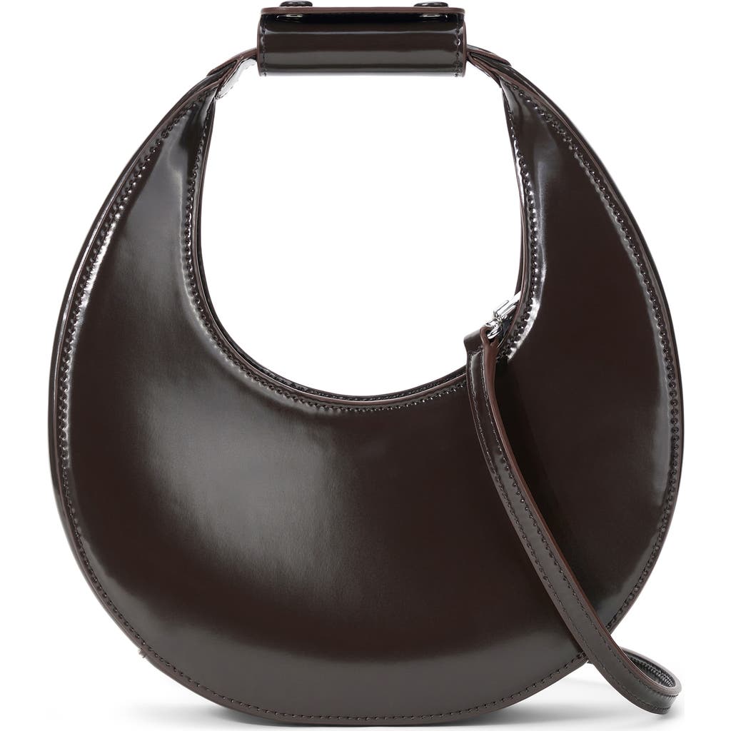 Staud Mini Moon Leather Bag In Brown
