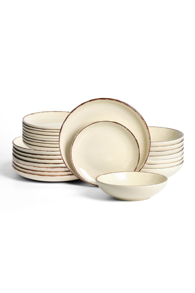 Heath Stoneware 24-Piece Dinnerware Set, Main, color, Coffee