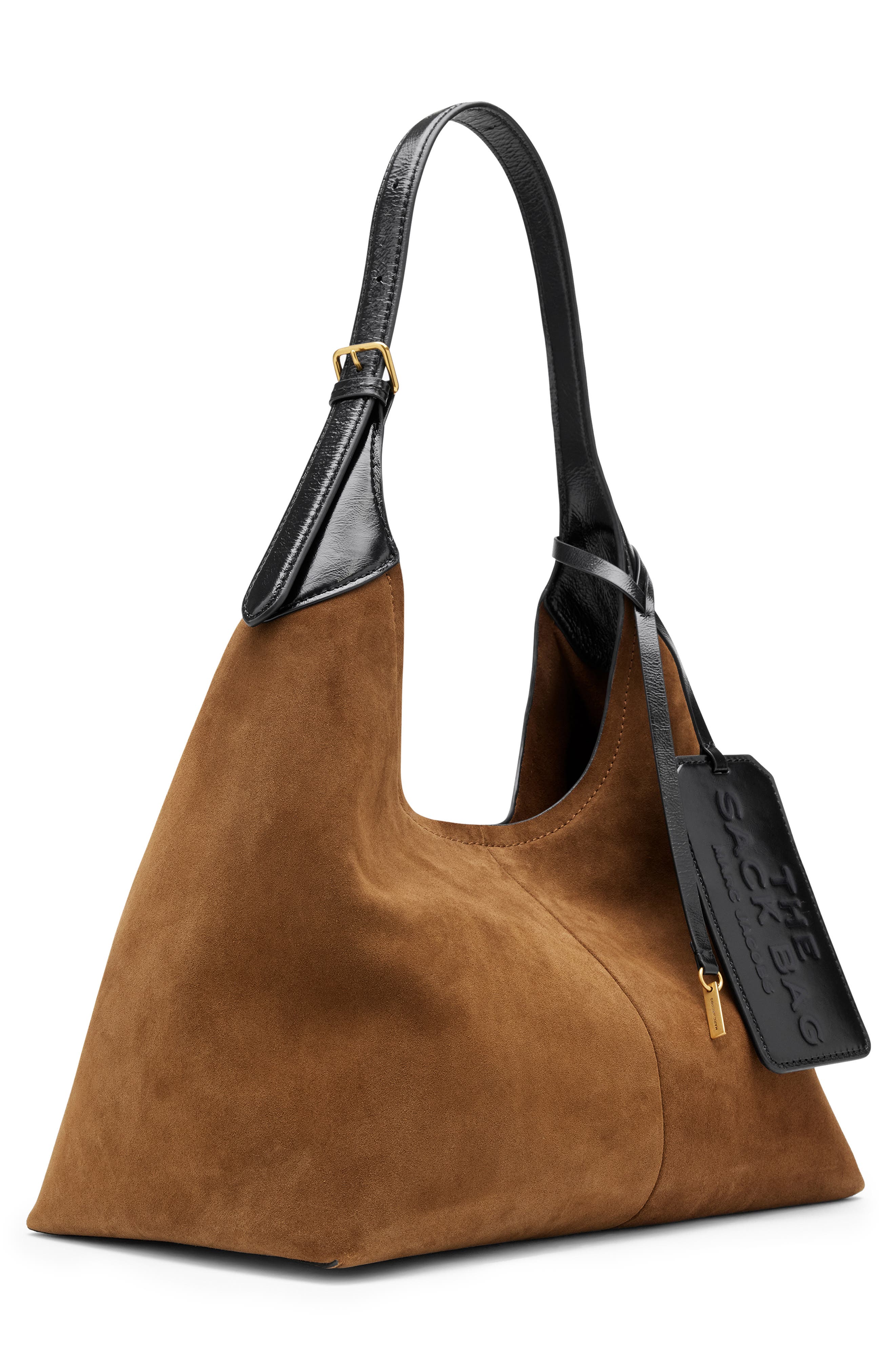 The Belted Sack Suede Leather Bag, Alternate, color, COPPER