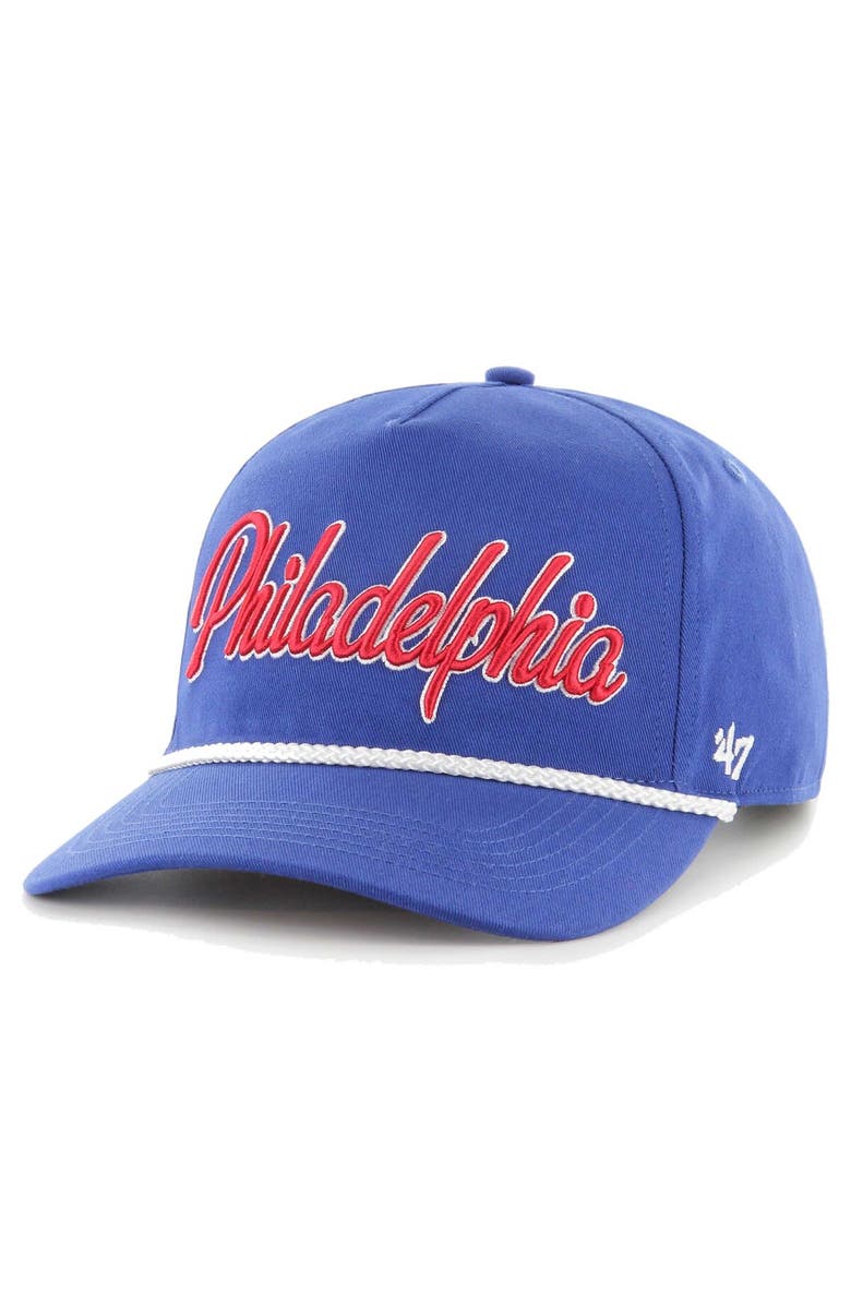 '47 Men's '47  Royal Philadelphia 76ers Overhand Logo Hitch Adjustable Hat, Alternate, color, Royal