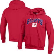 Champion Men's Champion Red New York Giants Powerblend Arch over Logo Hoodie