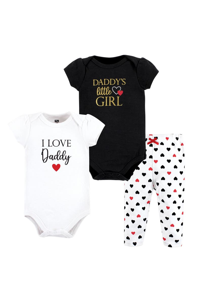 Hudson Baby 2 Bodysuits and Pant, Main, color, Girl Daddy Red Black