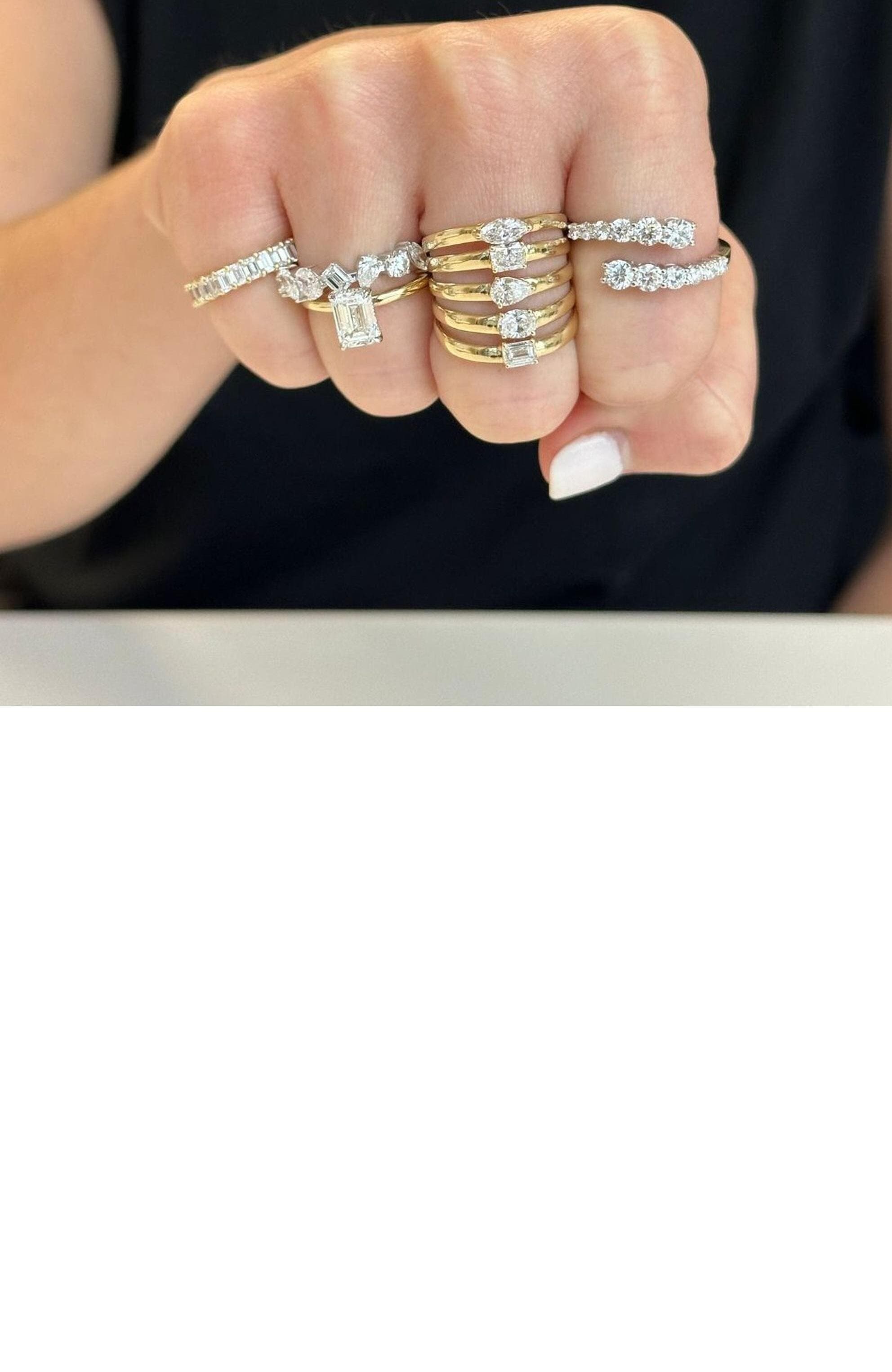 Everlee Five-Row Multi-Shape Shield Lab Diamond Ring in 14K (Women ...