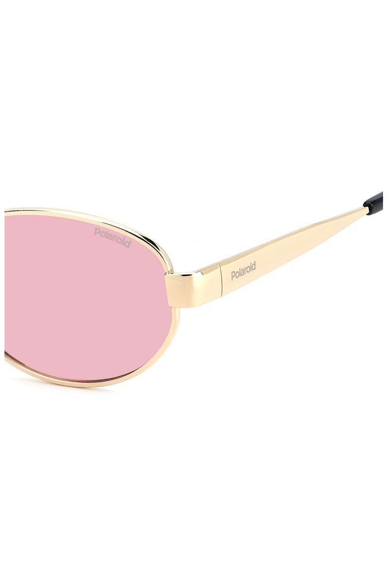 55mm Polarized Oval Sunglasses, Alternate, color, GOLD PINK/ PINK PZ