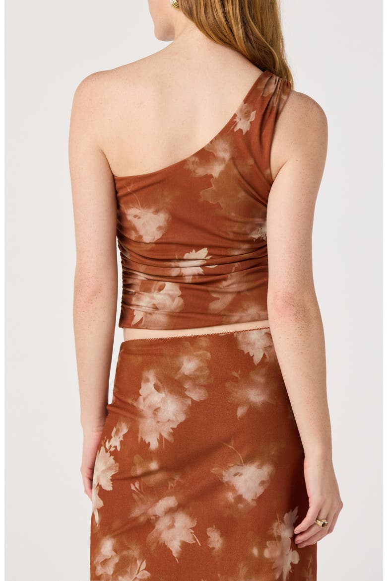 Adalee One-Shoulder Top, Alternate, color, BROWN FLORAL