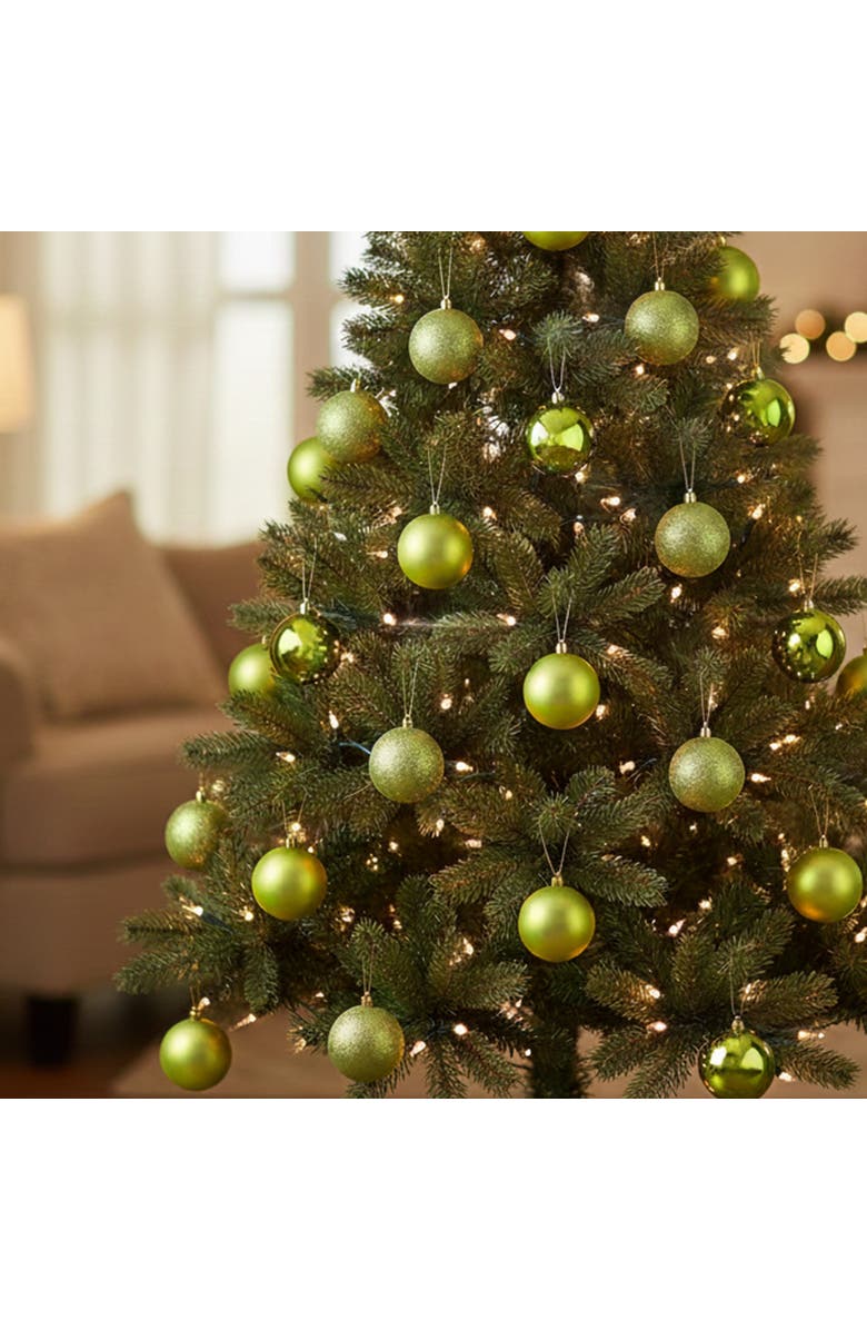 Northlight 12ct Kiwi Green Shatterproof 4-Finish Christmas Ball Ornaments 4", Alternate, color, 